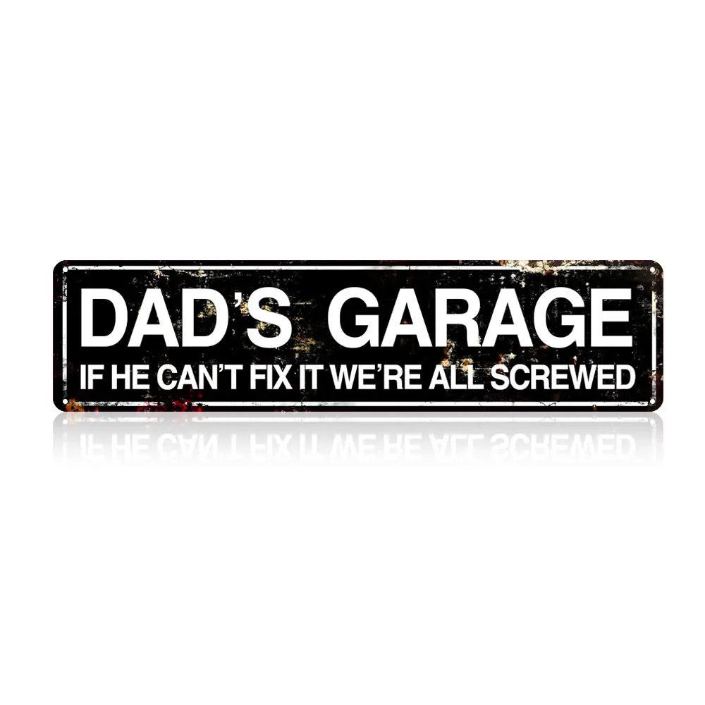 Dad's Garage Metal Tin Sign, Novelty Street Sign, Home Decor, Decorative Plaque